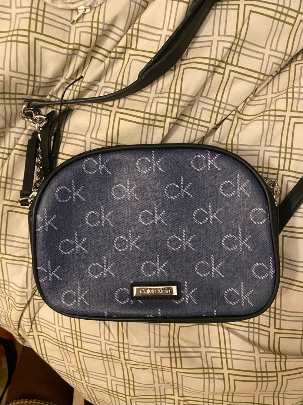Calvin Klein Navy Signature CK Monogram Crossbody